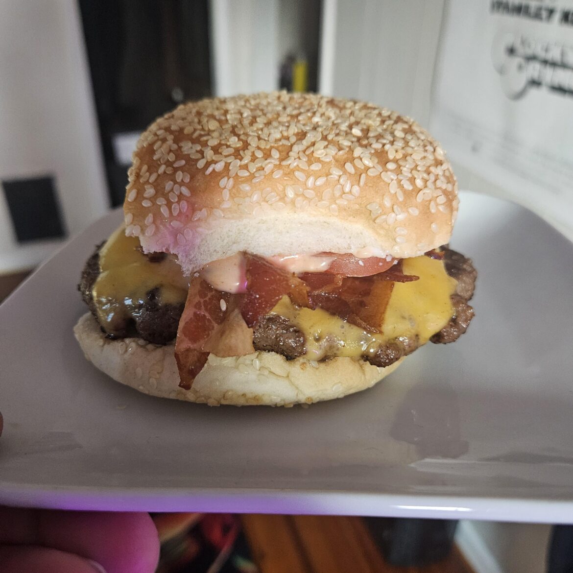 Made my version of a baconator. I call it greasy goodness 😁