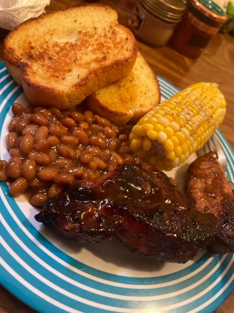Cowboy ribs and Sweet Potato Pie