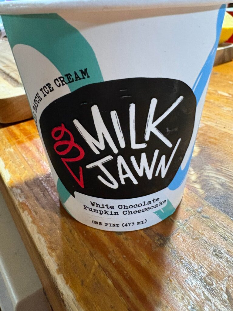 Milkjawn white chocolate pumpkin cheesecake