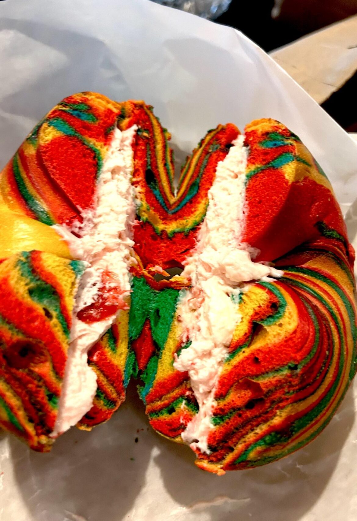 Rainbow bagel from NYC 🌈