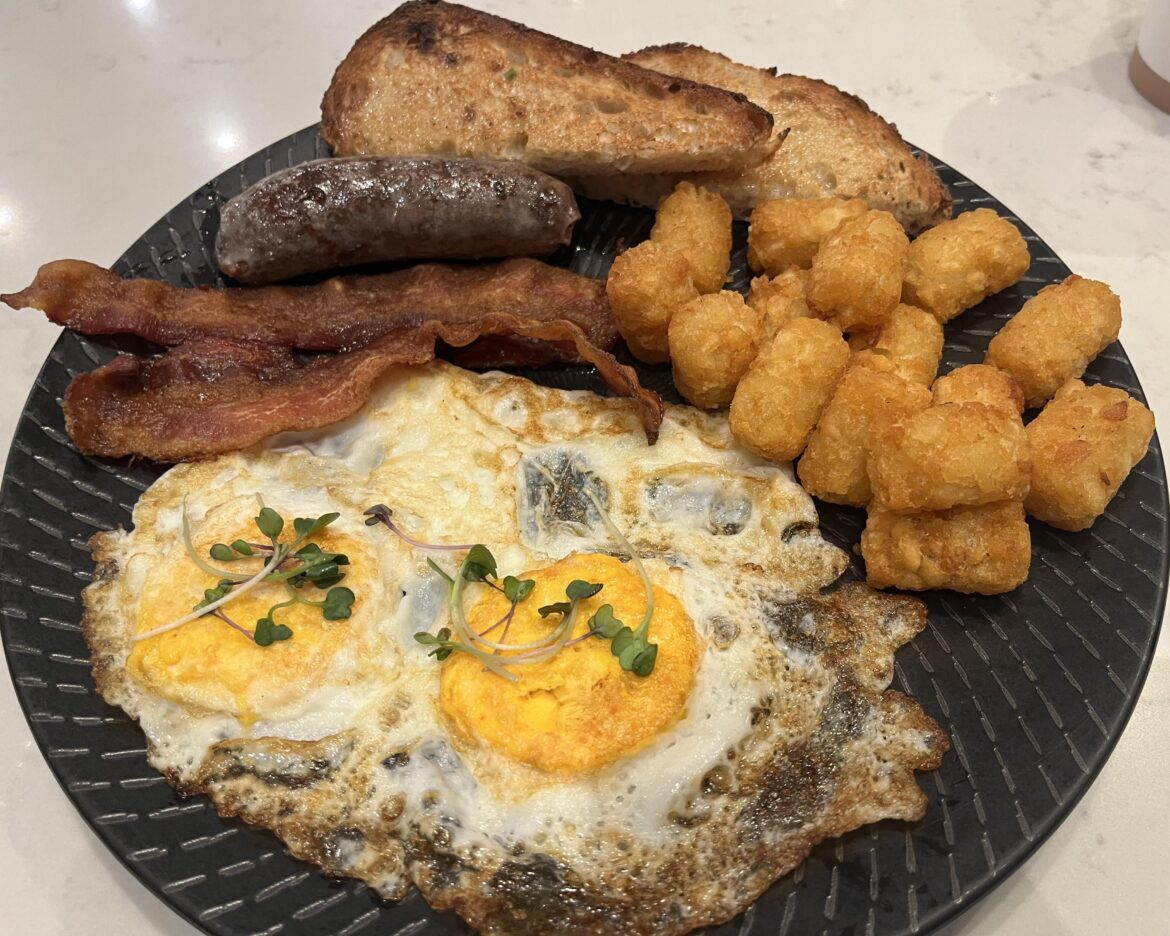 This morning’s spread. Couldn’t be more satisfied.