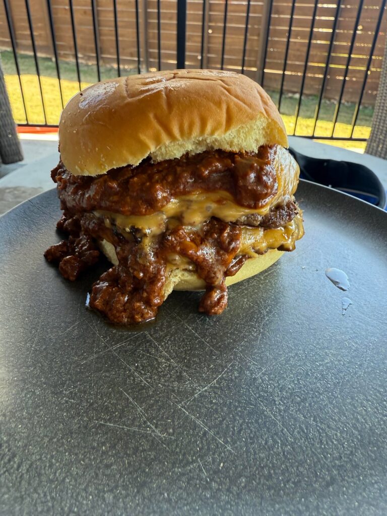 Texas Chili Double Cheeseburger