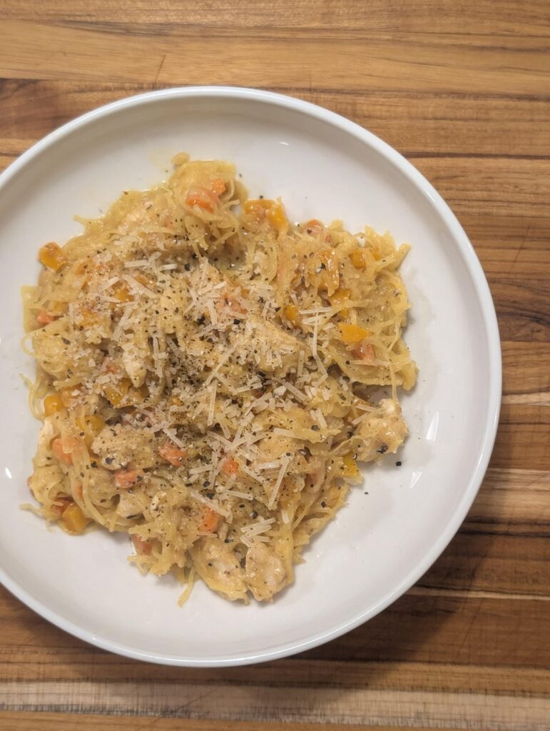 I’m back at it! This time with spaghetti squash! I'm back at it! This time with spaghetti squash!