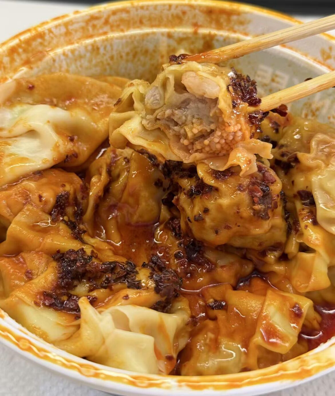 Shrimp and crab roe wontons