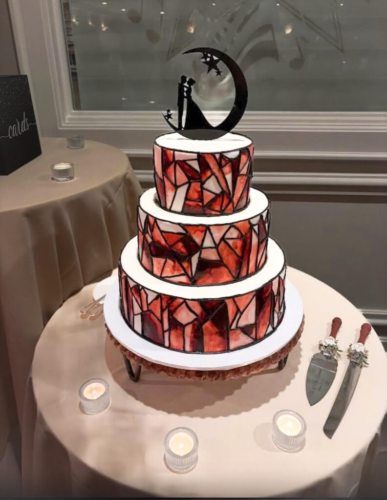 Stained Glass inspired wedding cake