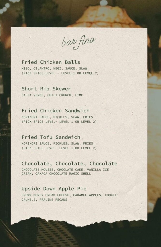 Korikori Pop-up at Bar Fino