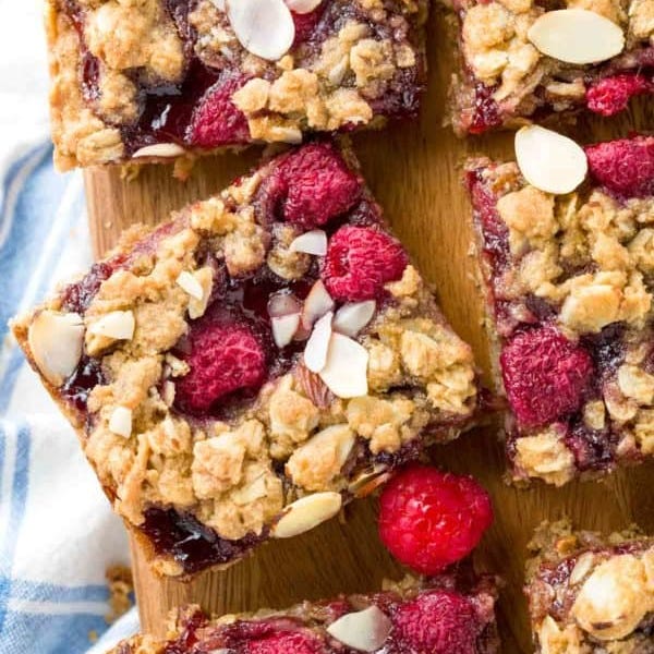 vegan raspberry oat bars
