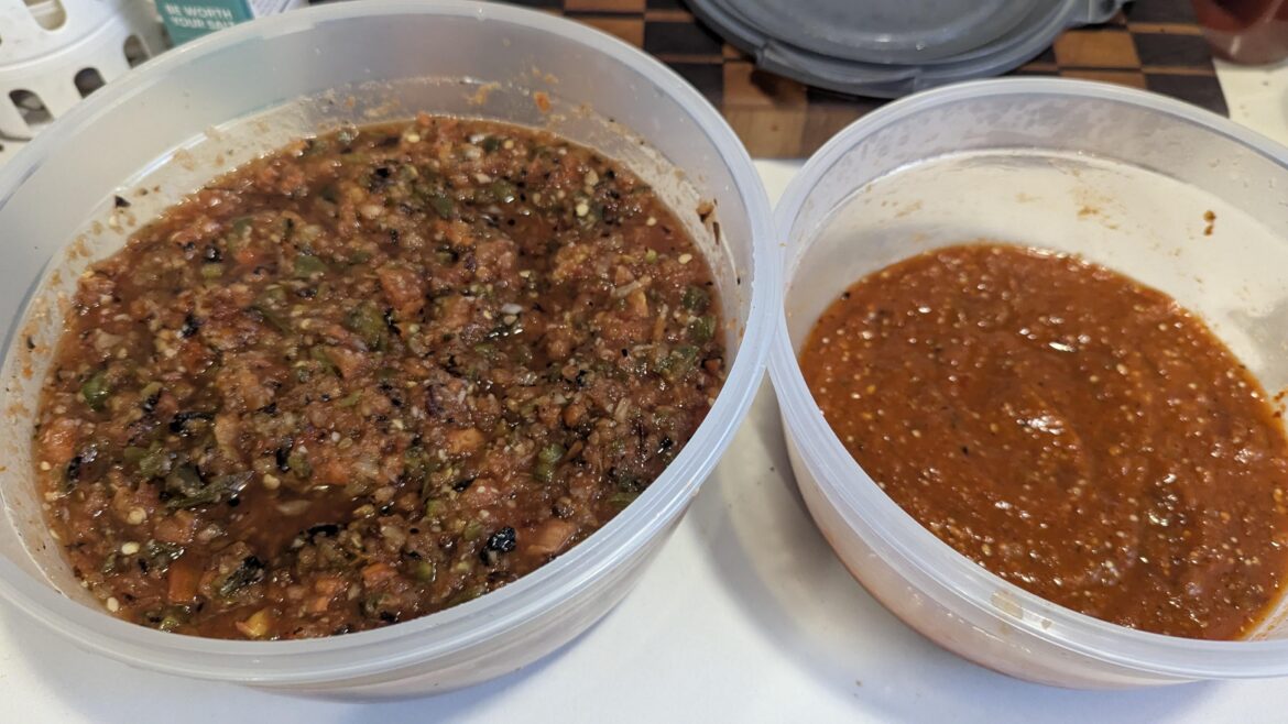 Another batch, red salsa and Arbol salsa