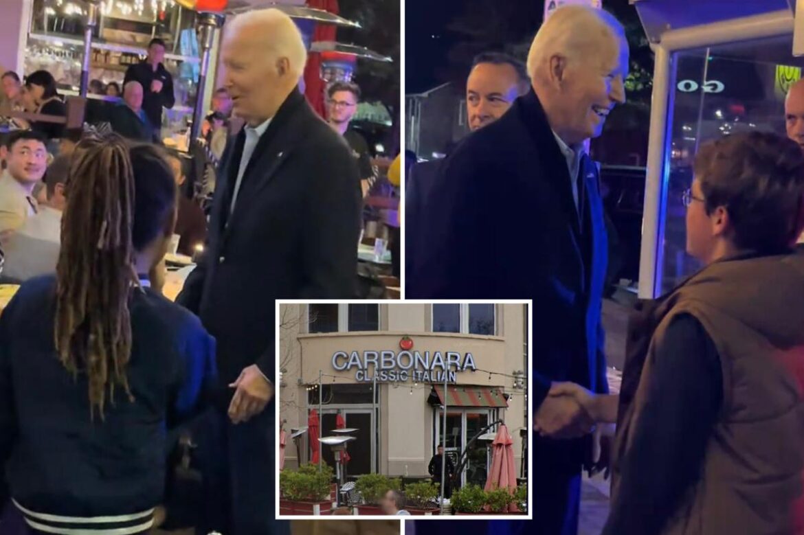 Frail-looking Joe Biden spotted dining at Virginia Italian eatery ahead of Election Day