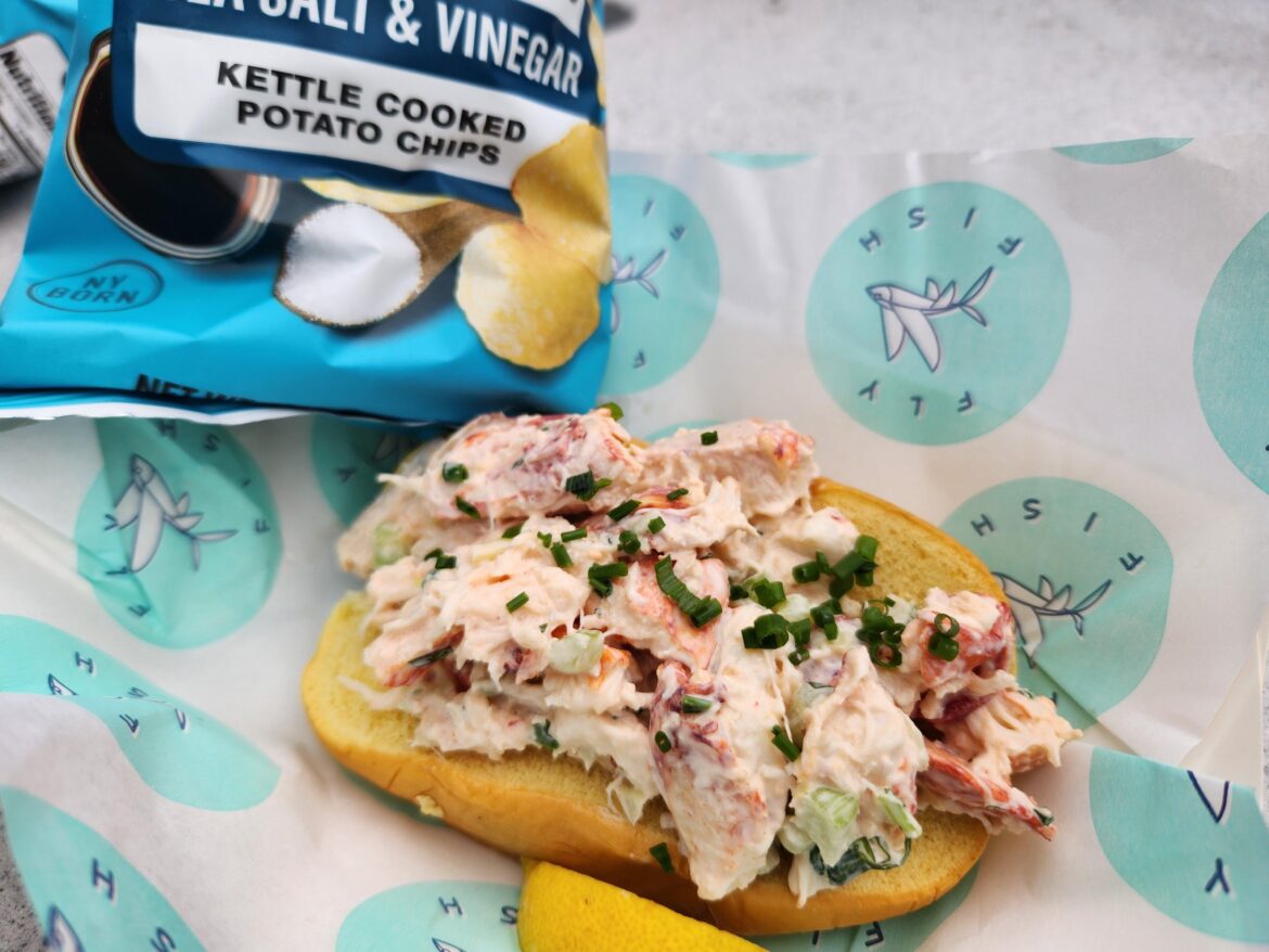 Maine Lobster Roll with Salt and Vinegar Chips!