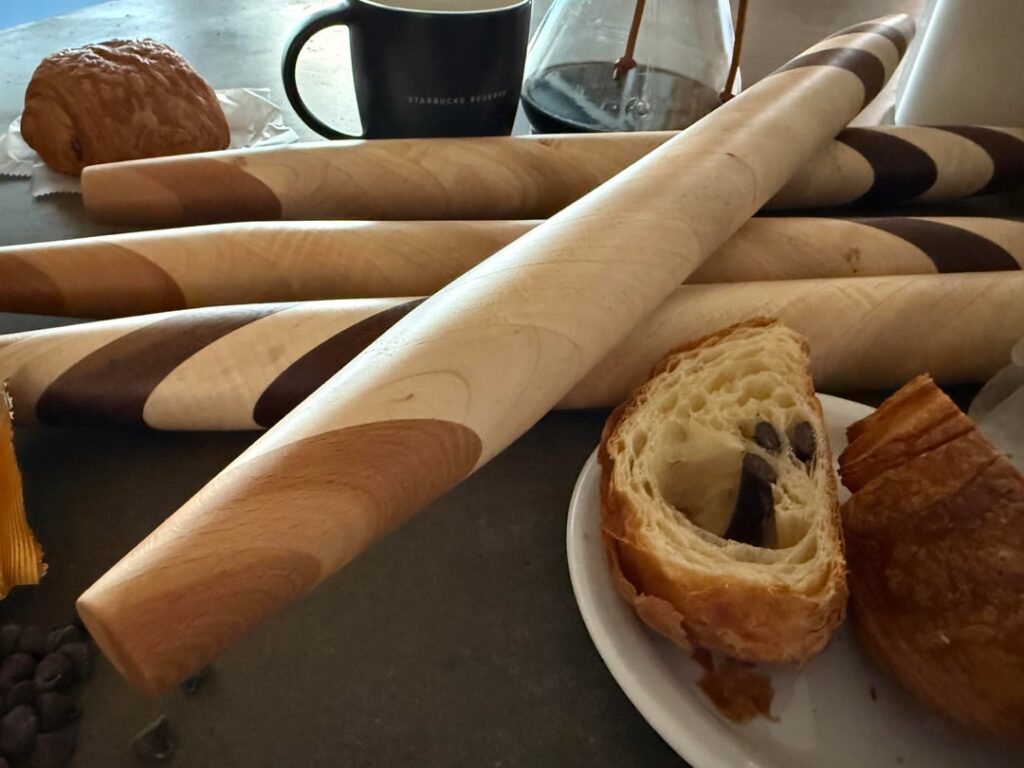 “Pin au chocolat”— I made some French rolling pins to evoke my favorite pastry