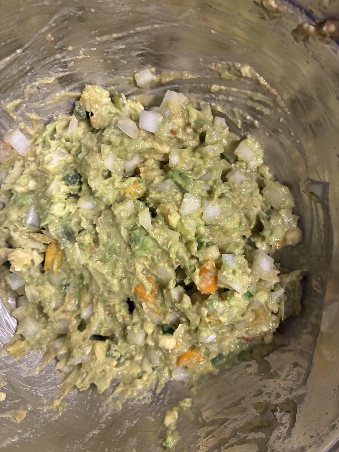 Onions in guacamole