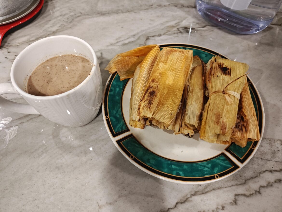 Tamales and champurrado