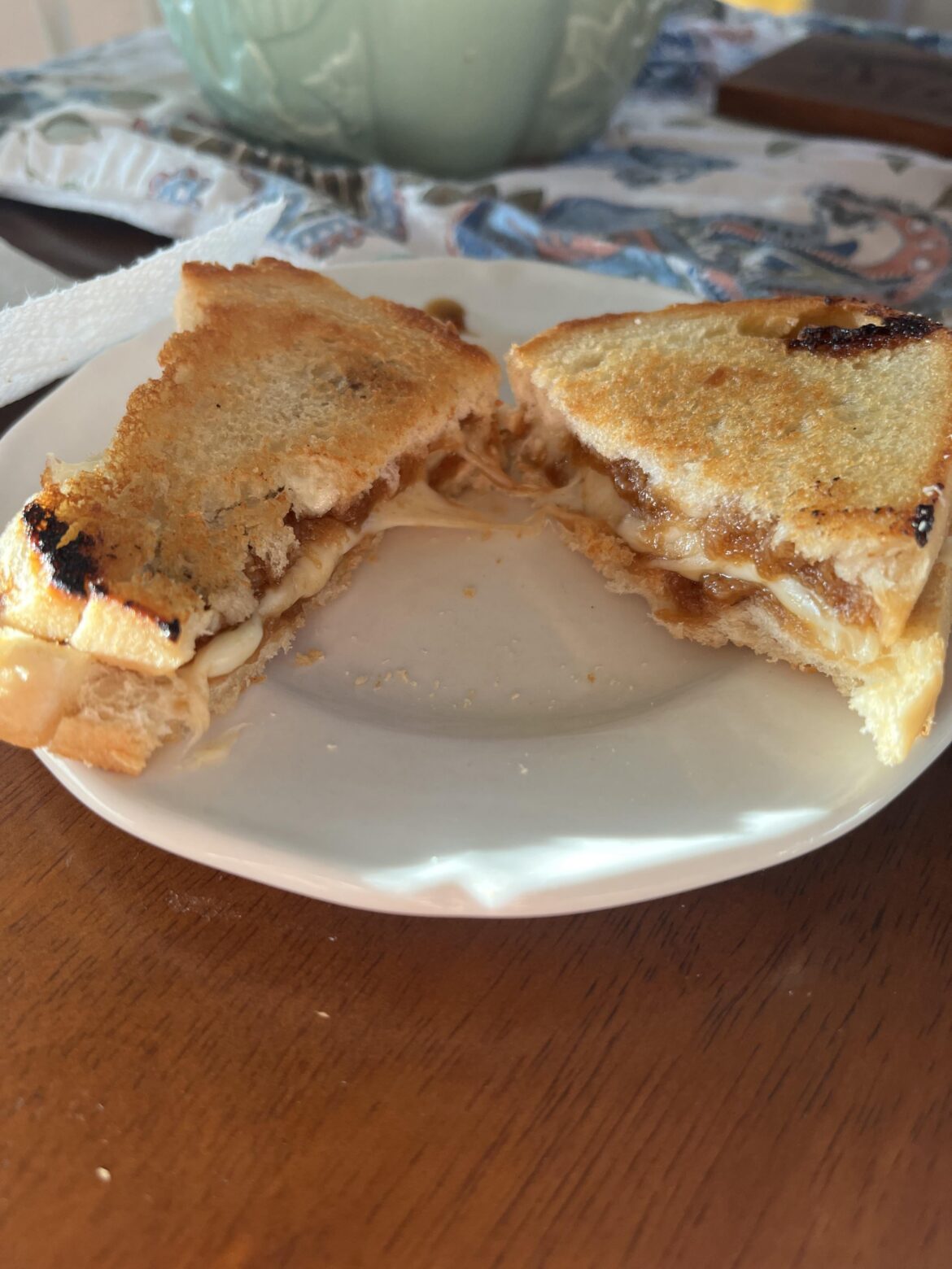 Mozzarella and Japanese bbq sauce.