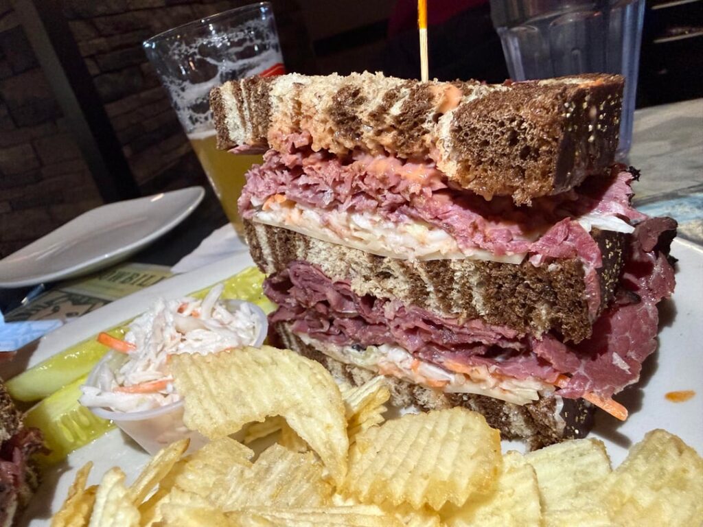 Double decker corned beef and pastrami