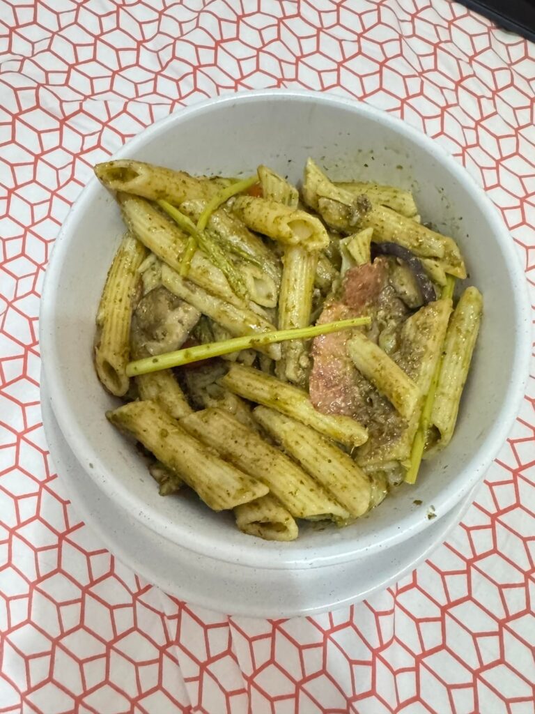 How many cals for this bowl full of pesto penne pasta? Last photo is what was left