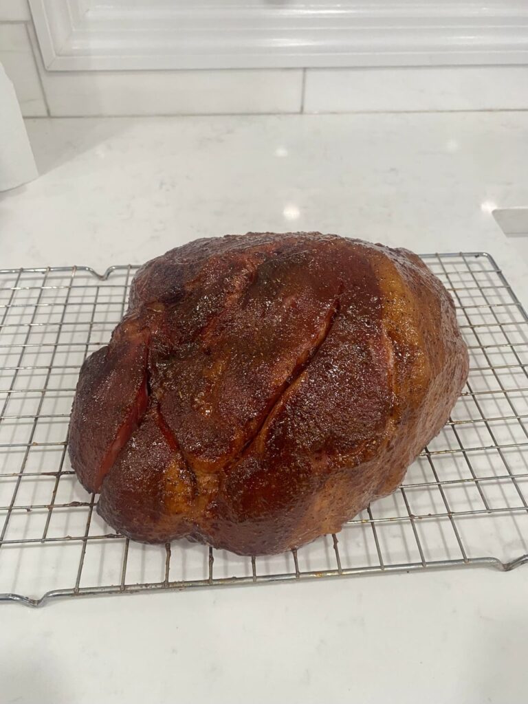 Double Smoked Ham for thanksgiving on the Ironwood 885