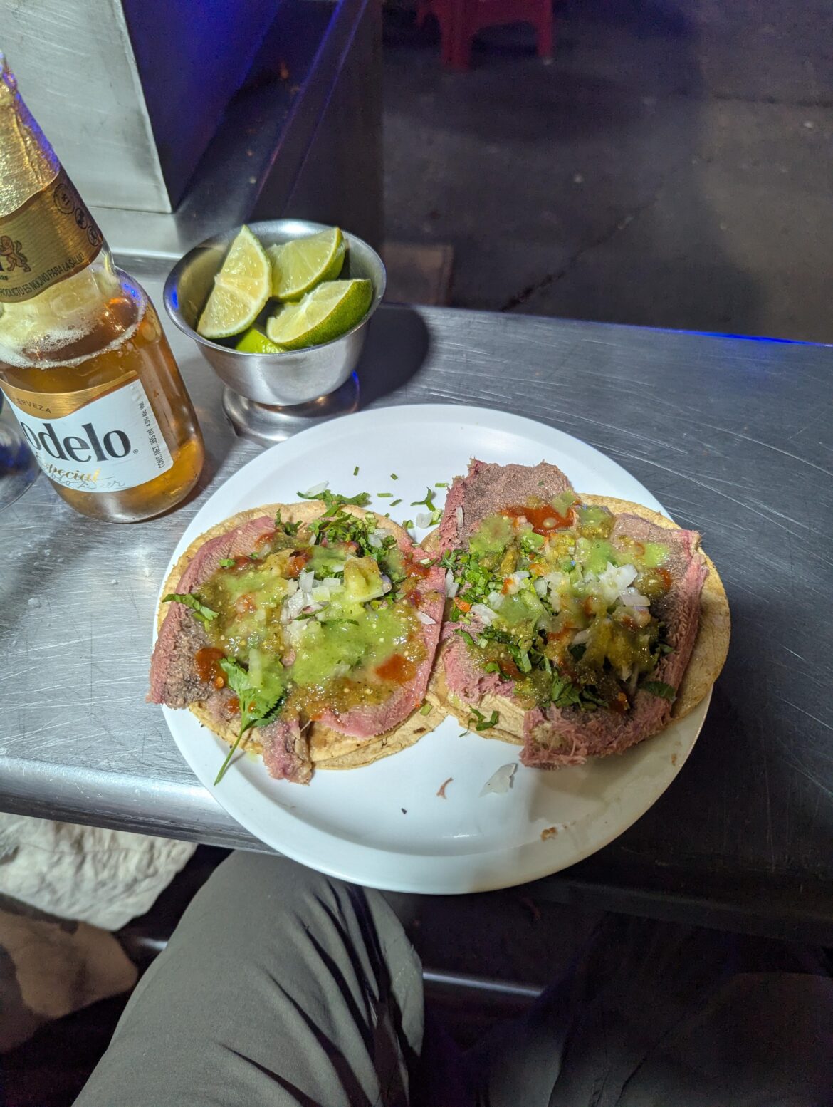 Cow tongue tacos in Mexico city.