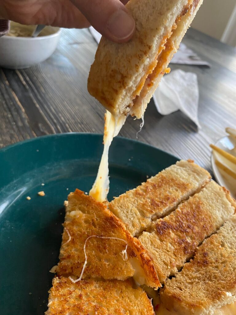 Sourdough, pepper jack, cheddar,American cheese