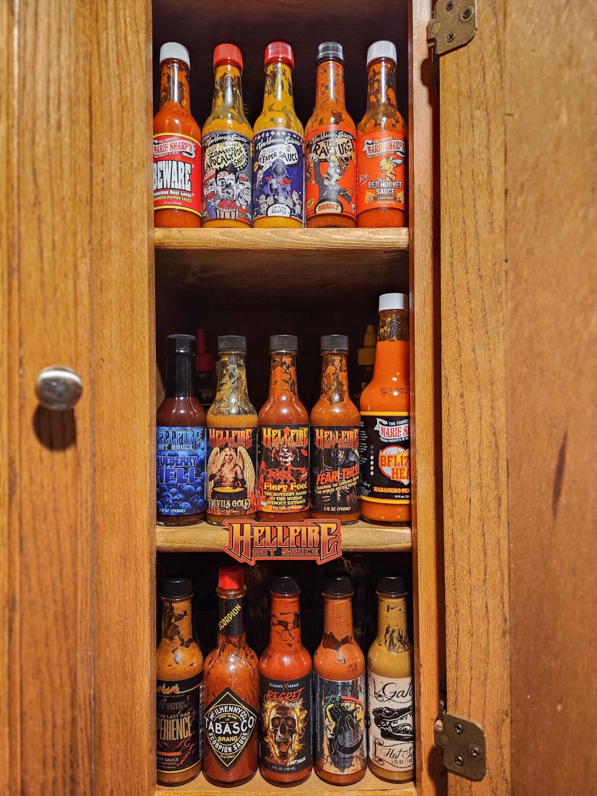 Perfect hot sauce cabinet