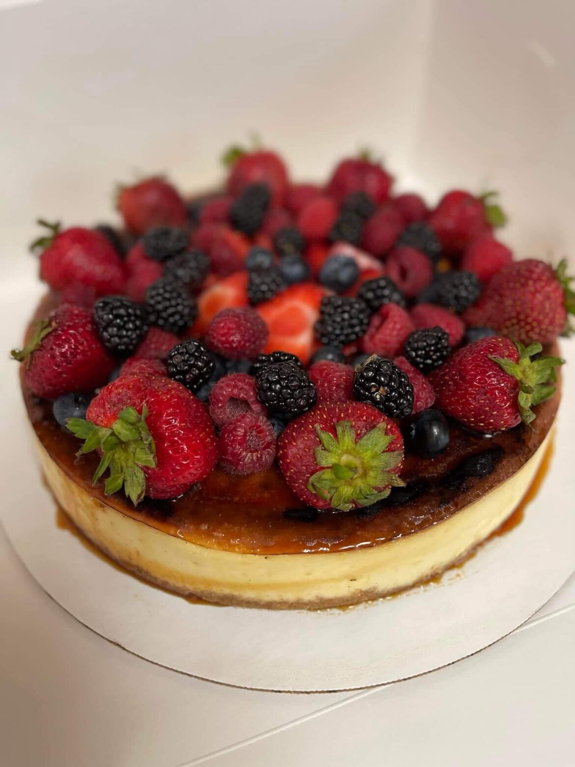 Creme Brulee Cheesecake with Fresh Fruit