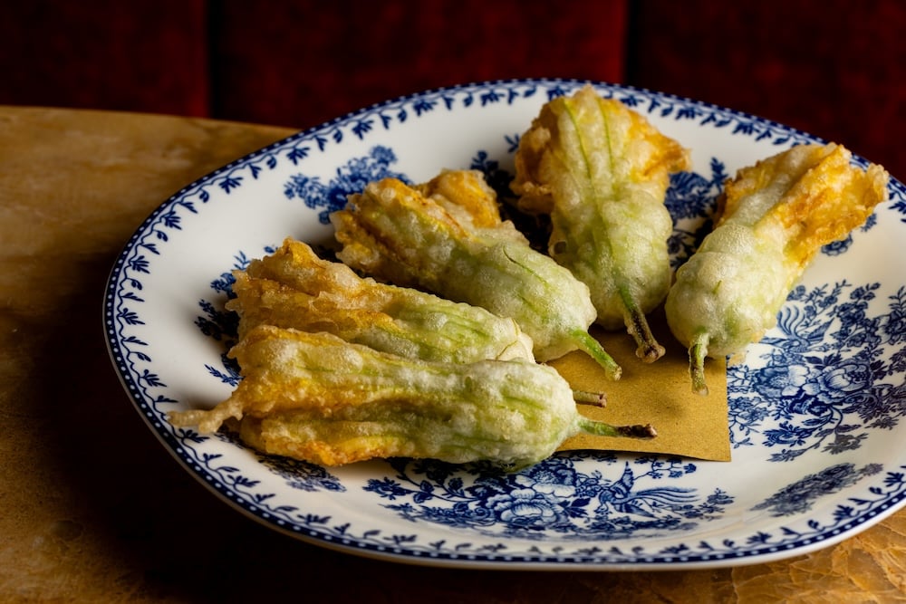 Fried zucchini blossoms at Mother Wolf.