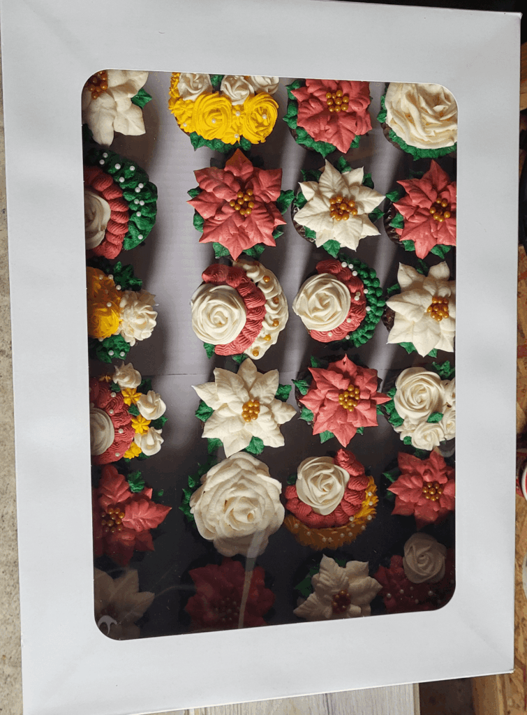Poinsettia cupcake variety box