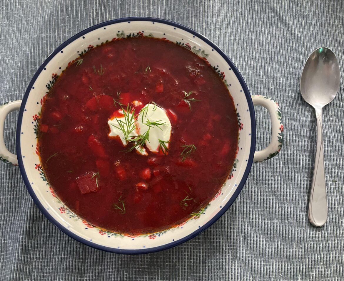 My vegetarian Ukrainian borscht is MD compliant, nutritious and perfect for a cold day