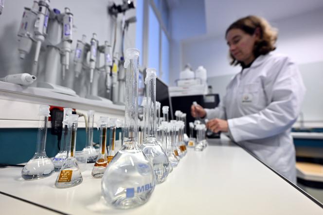 Analysis of micropollutants in water at the hydrology laboratory of Nancy, eastern France, December 17, 2024.