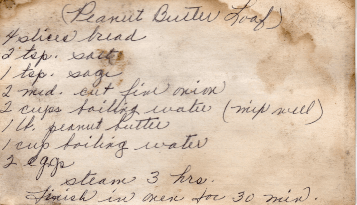 Grandmothers peanut butter loaf