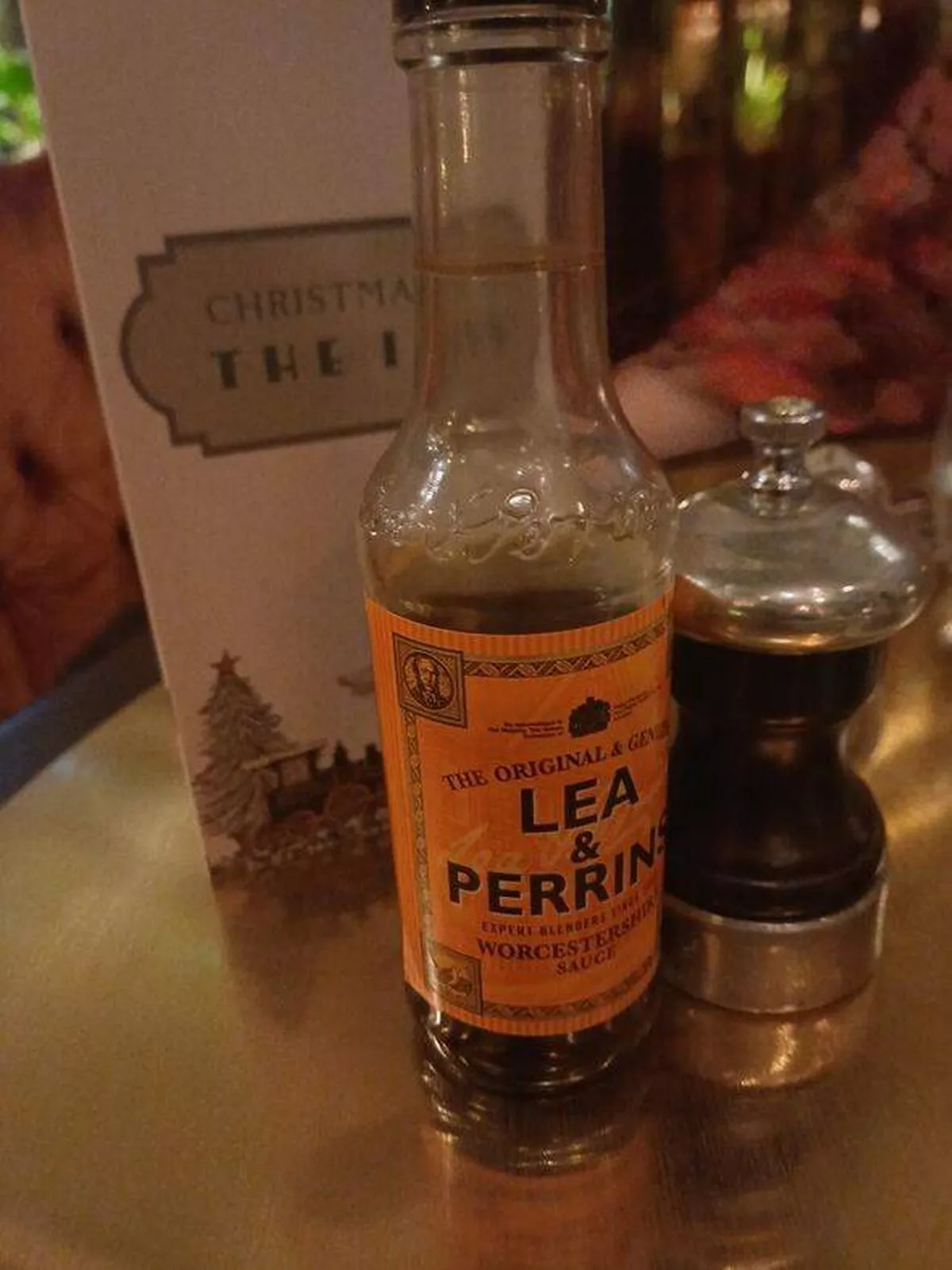 A bottle of Worcestershire sauce at The Ivy restaurant
