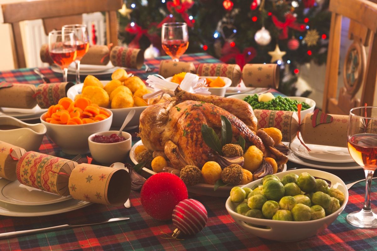 Christmas food on a table