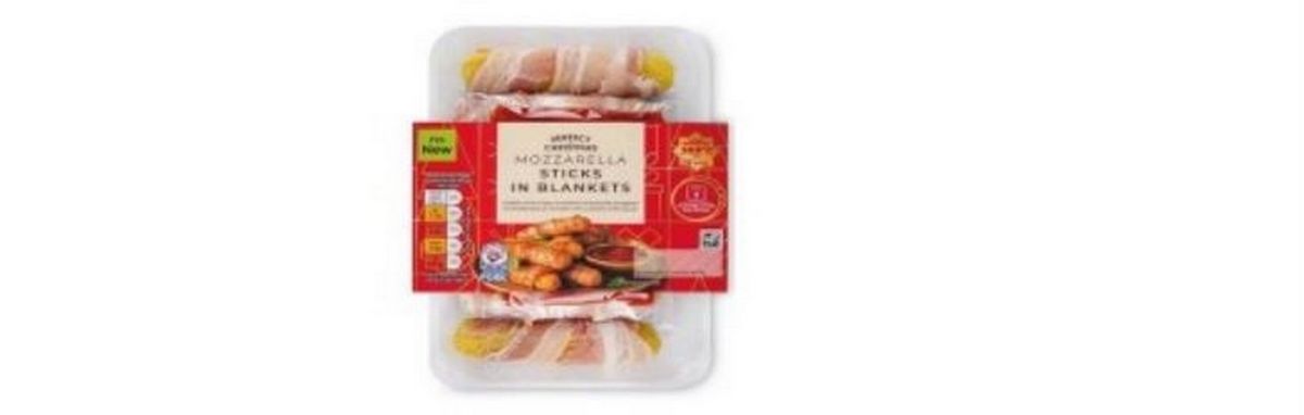 A picture of Perfect Christmas Mozzarella Sticks in Blankets, which have been recalled by Aldi