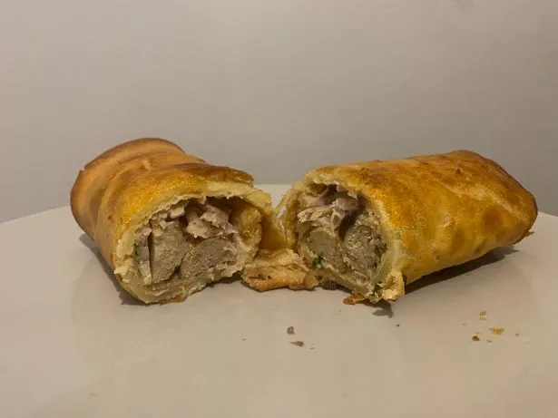 The Aldi wrap cut in half 