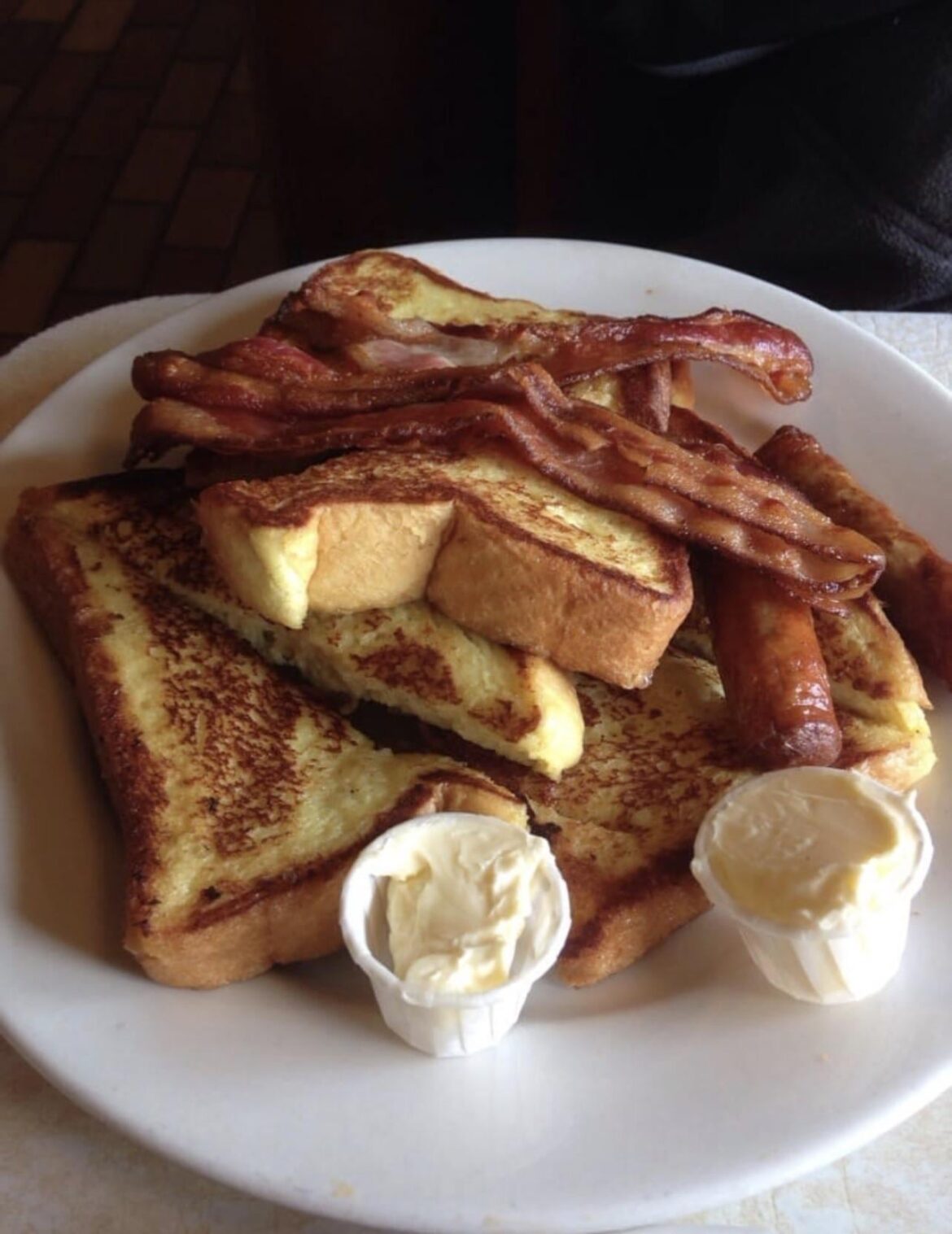 French toast with bacon and sausage