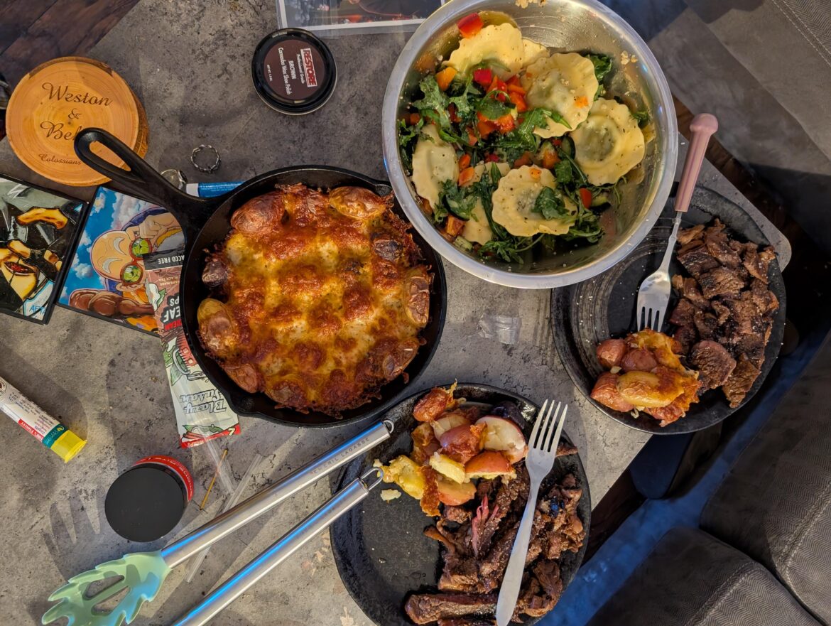 Made some post gym dinner for me and my girlfriend