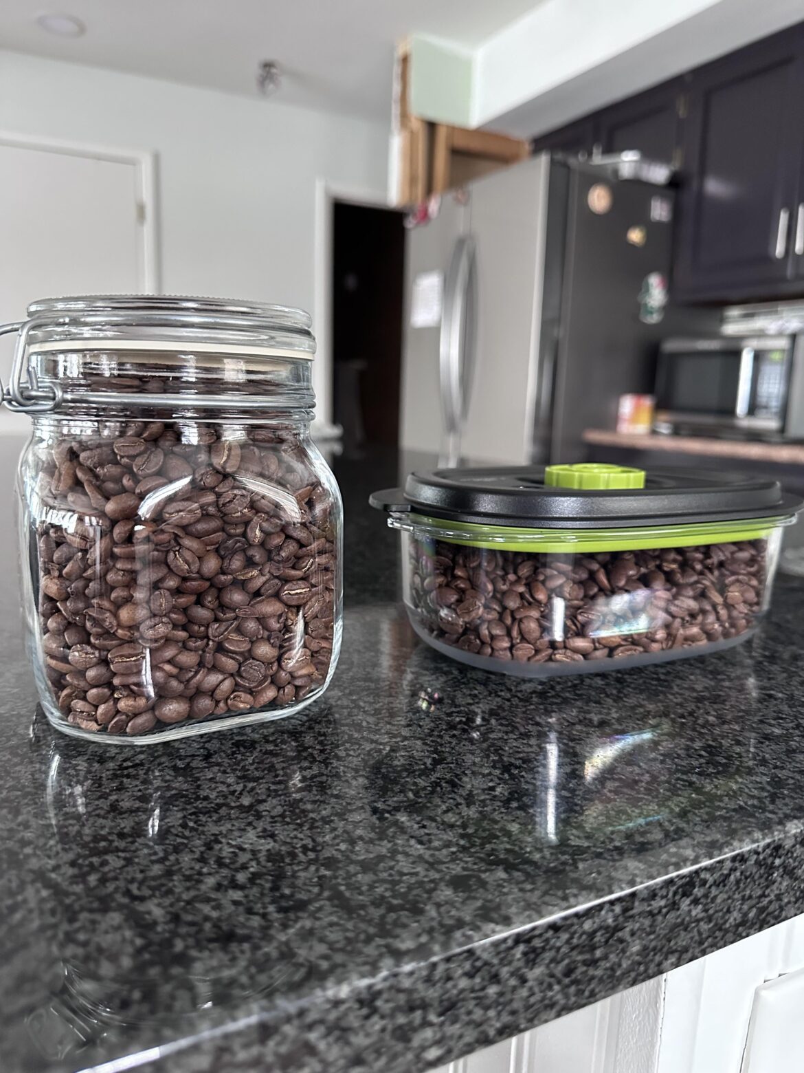 What’s the best way to store my opened coffee beans?