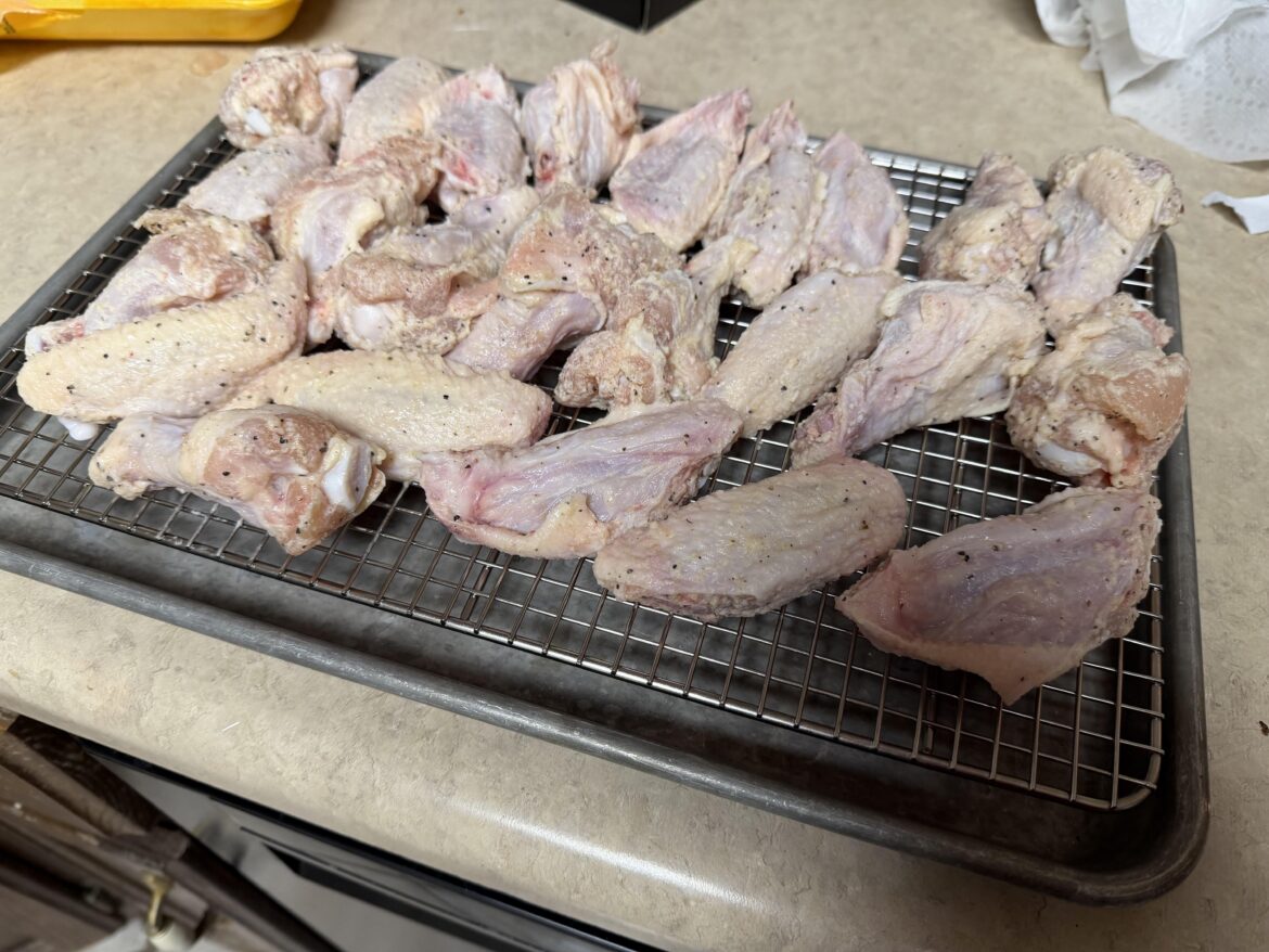 Wings prepped for tomorrow…cook question
