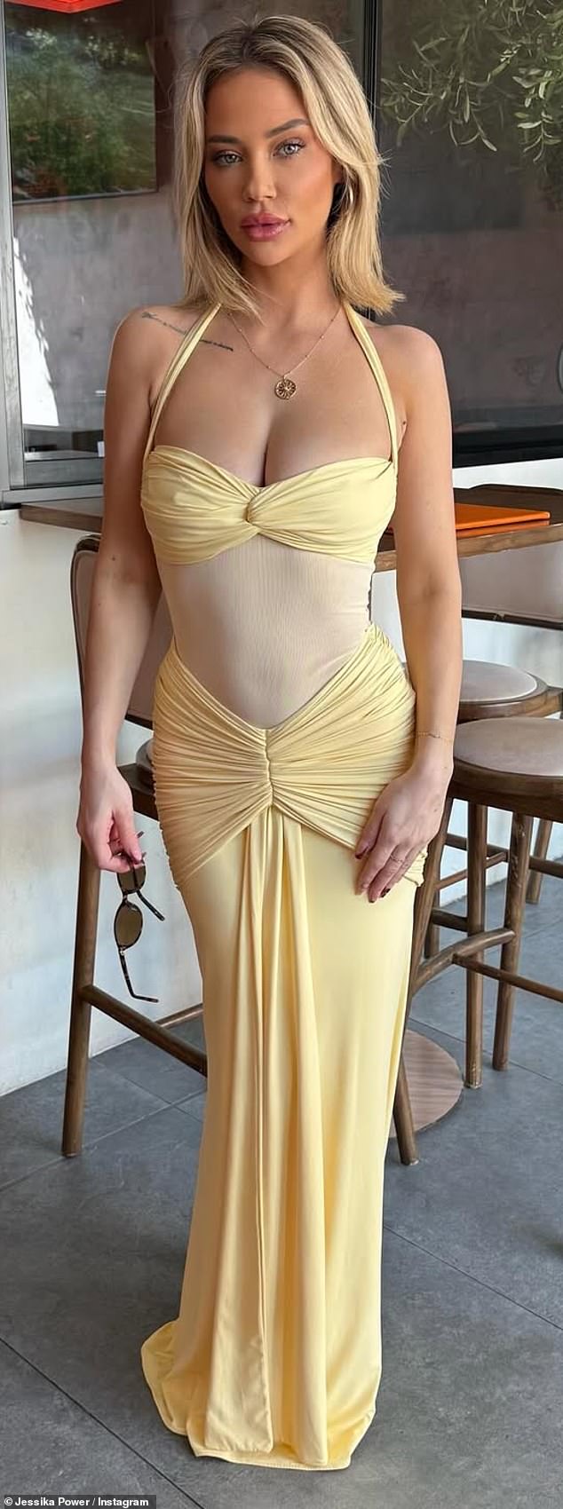 It seems Jessika Power may have eaten something that didn't quite agree with her over the festive period