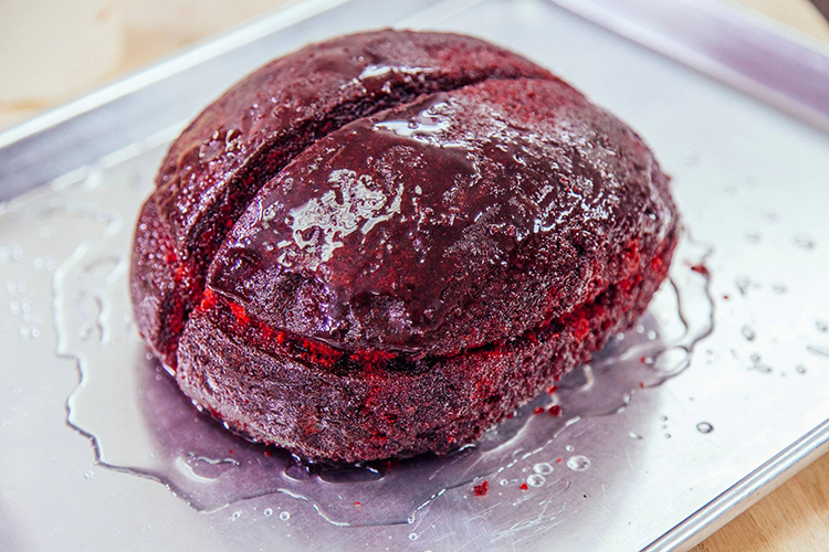 Deep Red Velvet Brain Cake