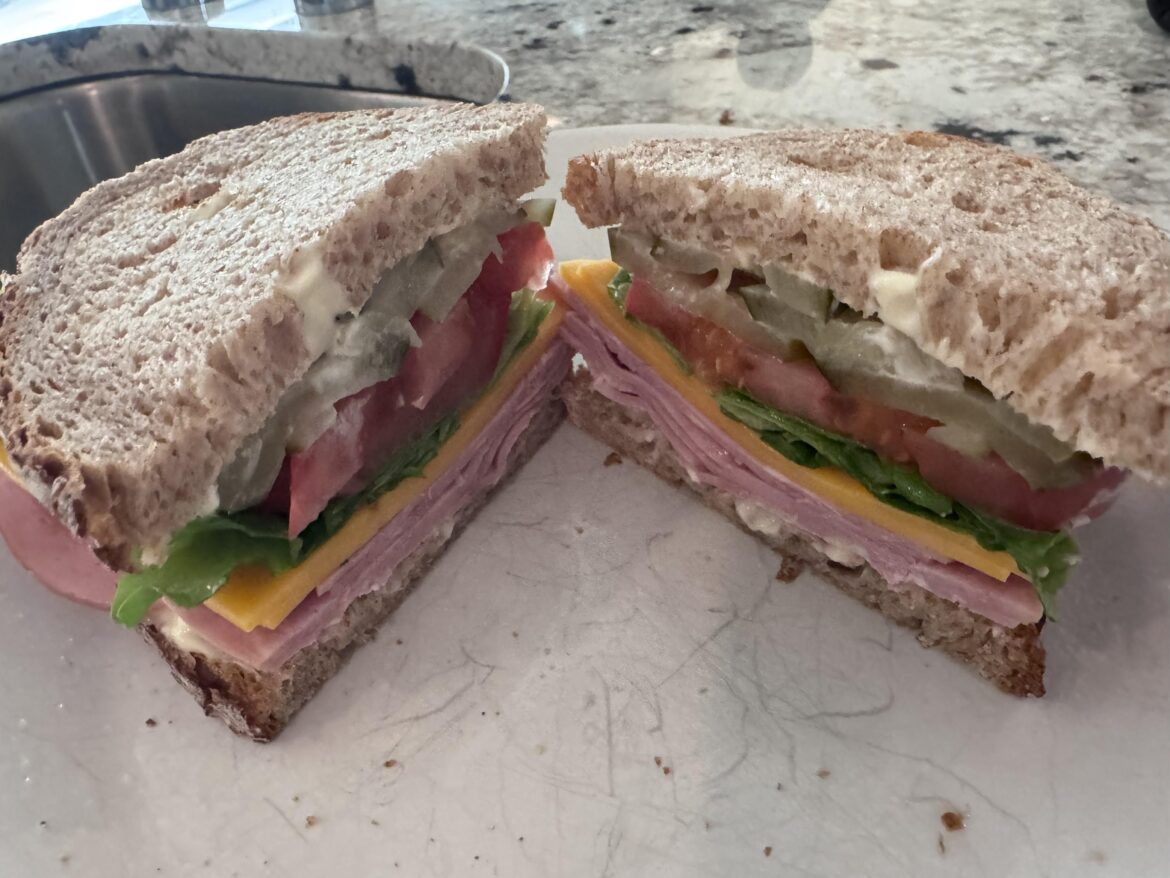 Homemade sammy (heavy on the pickles)