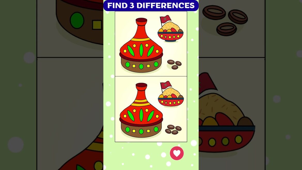 Moroccan tagine dishes: find 3 differences! #798