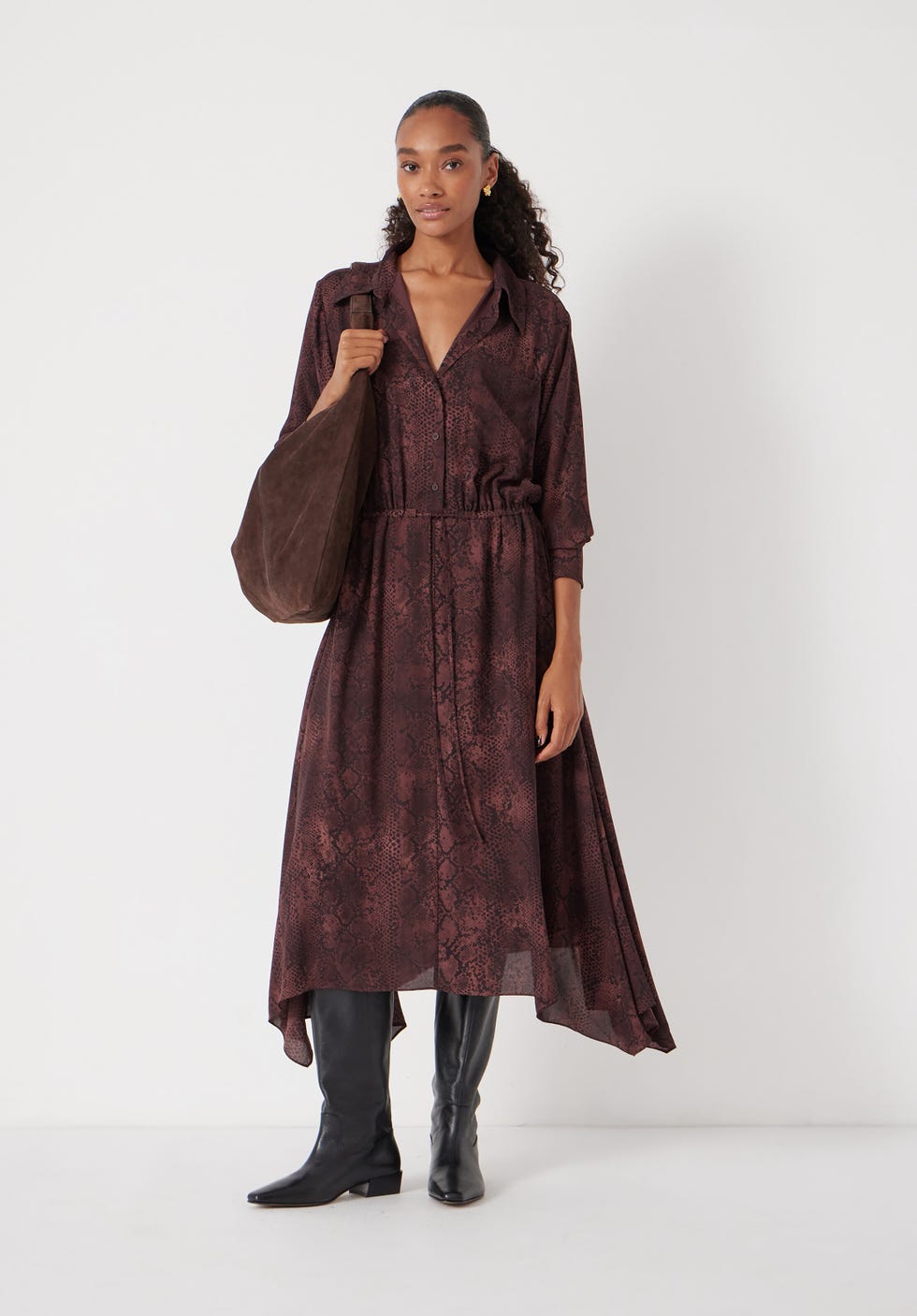 Chiffon Hanky Hem Maxi Dress