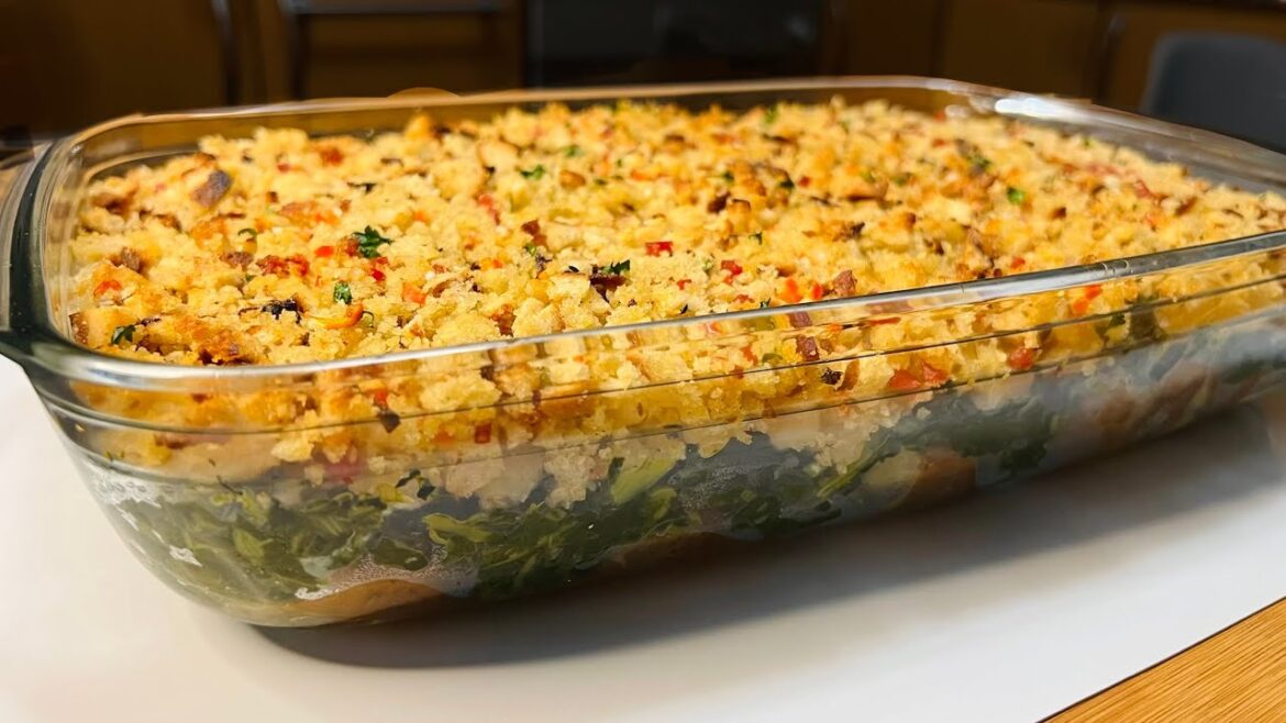 Como fazer Bacalhau com Broa em Camadas – Receita Tradicional Portuguesa Fácil