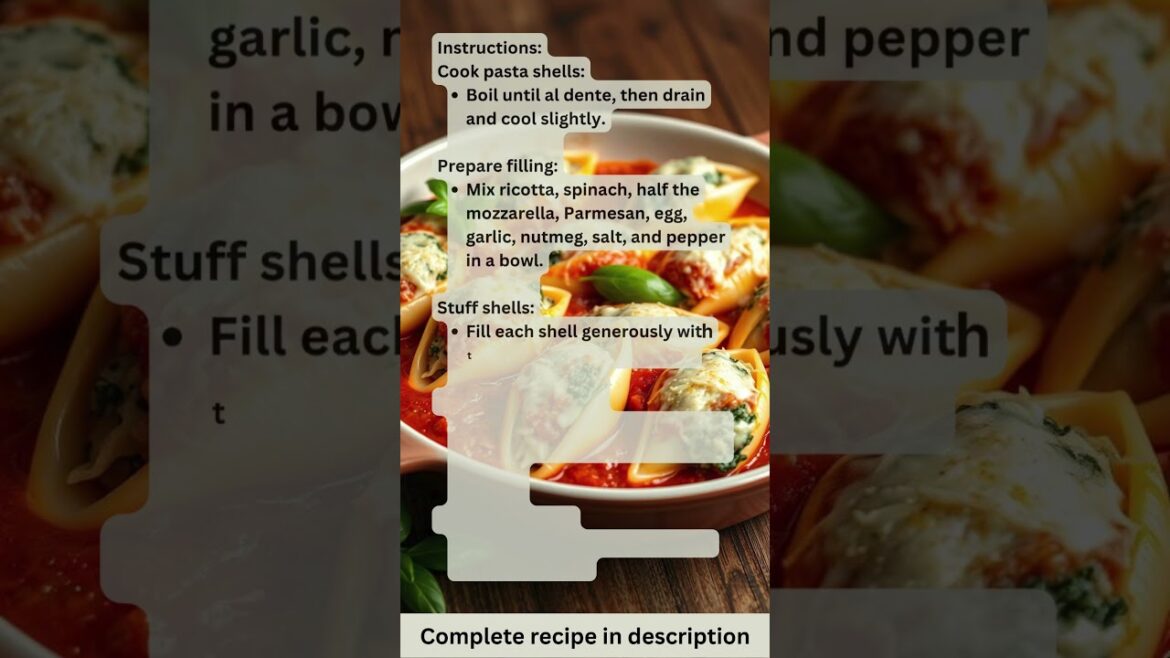 Creamy Spinach & Ricotta Stuffed Pasta Shells – Recipe by What Shall I Cook