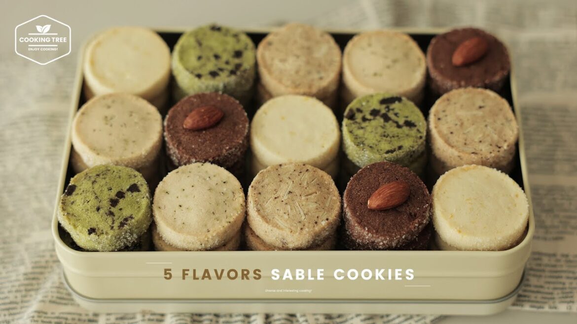 초코·말차·얼그레이·커피·유자 레몬 5가지 맛 사브레 쿠키 박스 만들기 | 5 Flavors Sable Cookies Recipe | Home Cafe Cookie Box