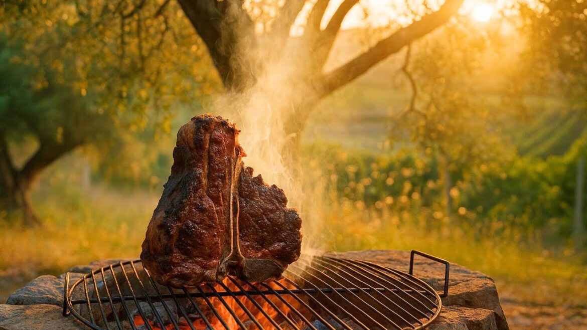 Florentine Steak (Bistecca alla Fiorentina) | Outdoor Cooking in Italian Countryside.