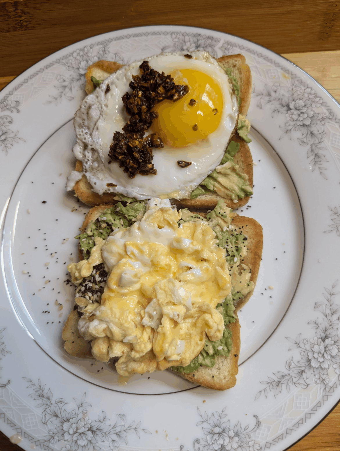 Avocado toast with egg medley