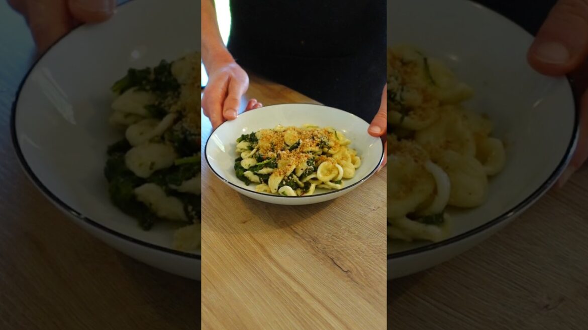 Orecchiette with Broccoli Rabe! #shorts Orecchiette with Broccoli Rabe! #shorts