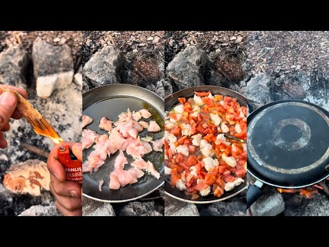 Tavuk sote kamp ateşinde /Chicken sauté on the campfire Tavuk sote kamp ateşinde /Chicken sauté on the campfire